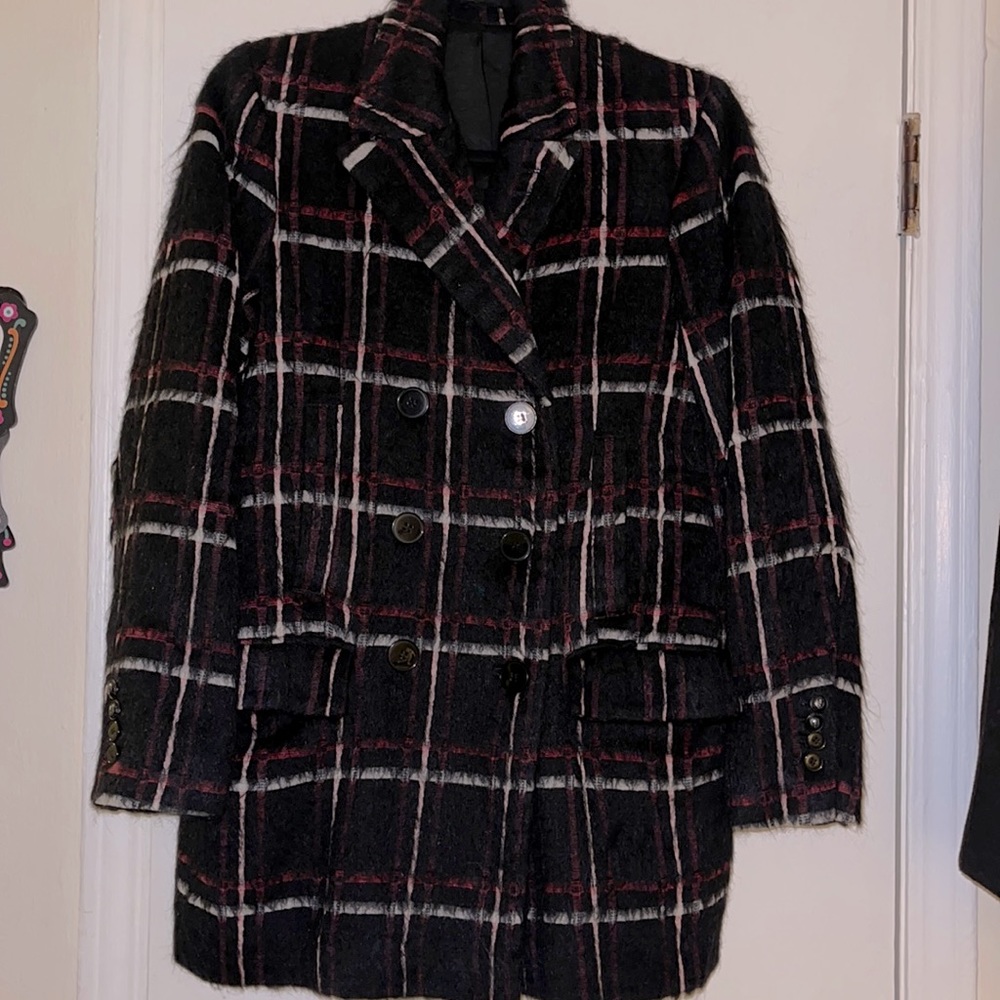 The Kooples Plaid Pea coat